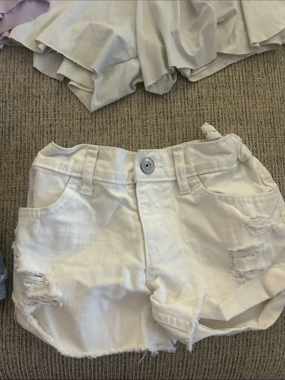 Lot of 6 pairs of Girls Shorts- size 5 - denim and sports